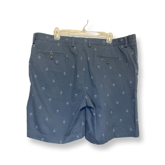 Amazon Essentials Chino Shorts Flat Front Nautical Anchor Blue White Men's 42 - Picture 6 of 9